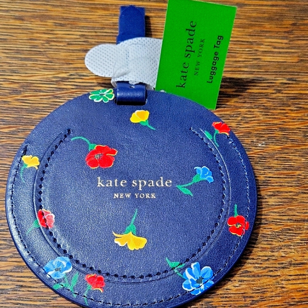 KATE SPADE NWT BLUE FLORAL LUGGAGE TAG